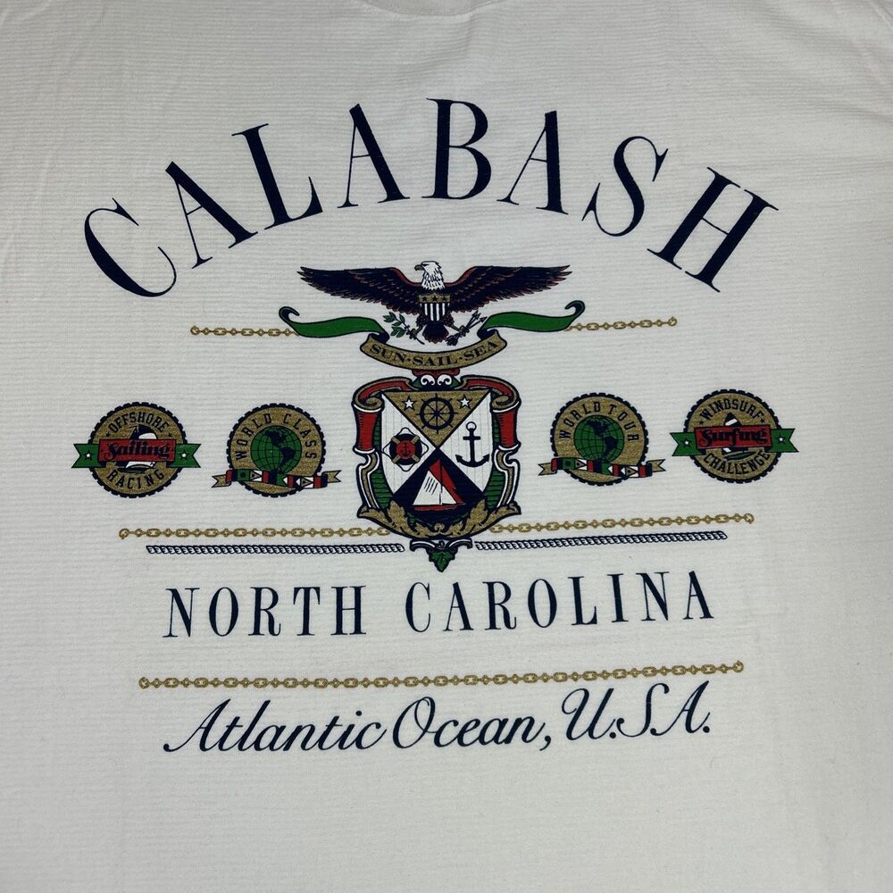 Vtg Oneida Calabash North Carolina Heavyweight Cotton Shirt Single Stitch White